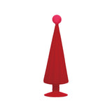 Flocked Glass Tree with Ball, Red & Pink