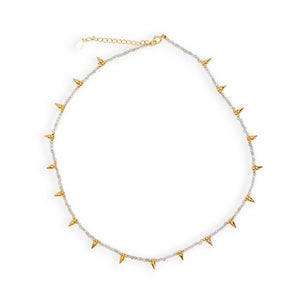 Staccato Moonstone and 18K Gold Plated Spike Detail