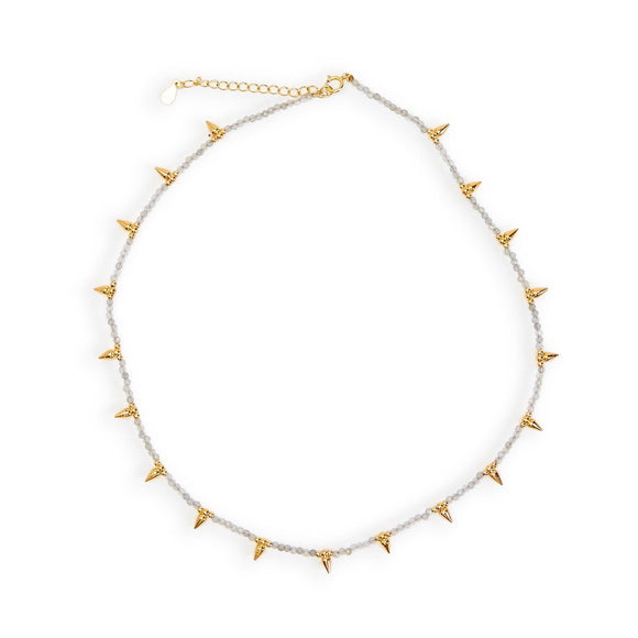 Staccato Moonstone and 18K Gold Plated Spike Detail