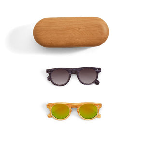 Faux Wood Sunglasses with Matching Case