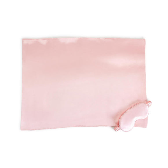 Rose Satin Pillowcase and Mask Set