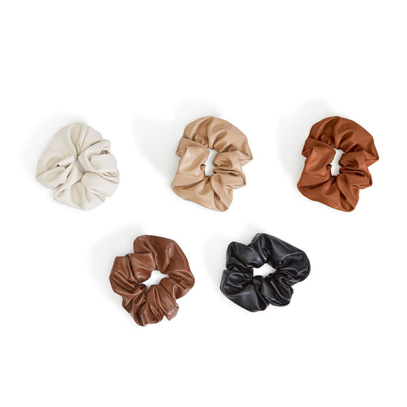 Oversized Vegan Leather Scrunchie