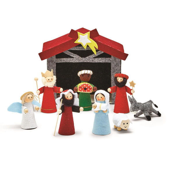 9 PC FELT NATIVITY SET