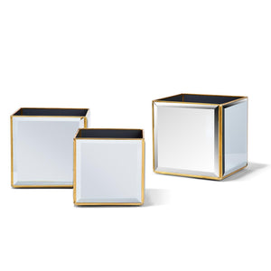 BEVELED MIRROR CACHEPOTS