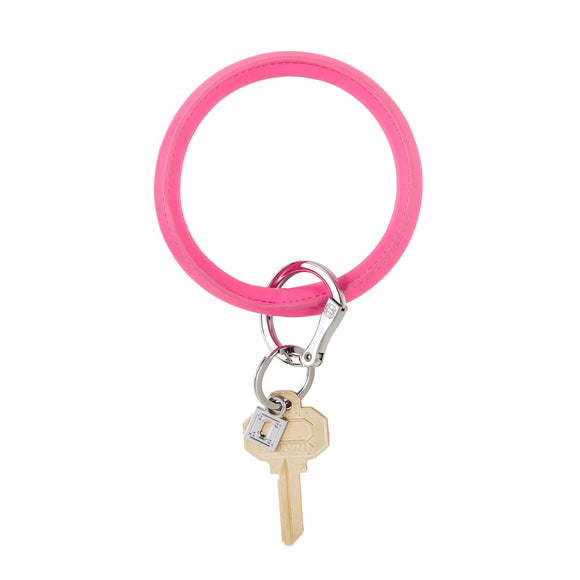 Vegan Leather Big O® Key Ring - Tickled Pink