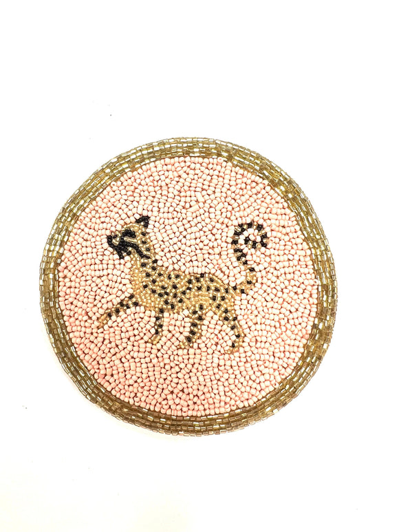 Cheetah Beaded Coaster