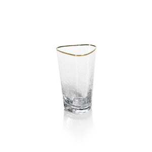 Aperitivo Triangular Highball Glass - Clear with Gold Rim