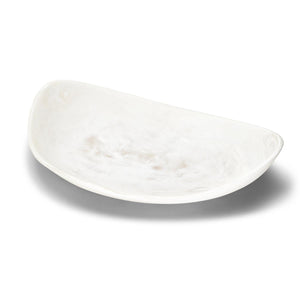 15" Archipelago White Cloud Marbleized Organic Shaped Platter