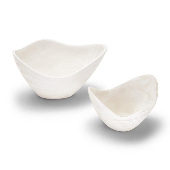 Archipelago White Cloud Marbleized Bowl