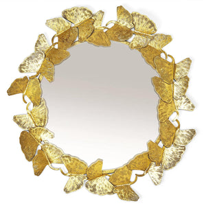 Gold Gingko Leaf Wall Mirror