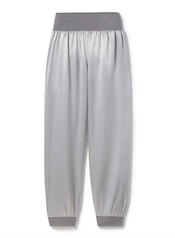 Sunny Satin Joggers - Dark Silver