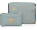 Set of Two - Shimmer Gray with Gold Stars