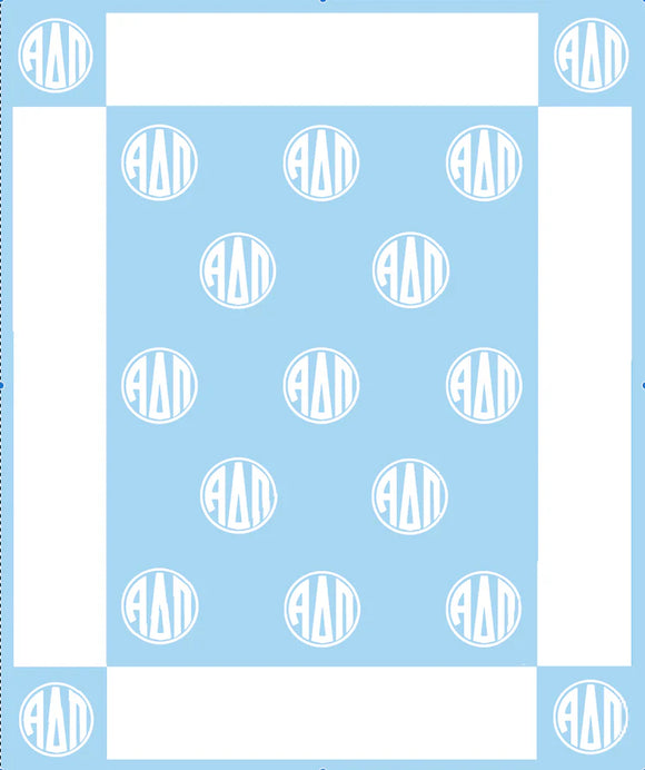 Alpha Delta Pi Woven Monogram Circle Blanket (50