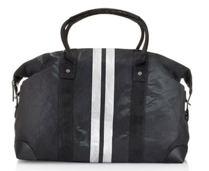 Weekender Shimmer Black with White Stripes