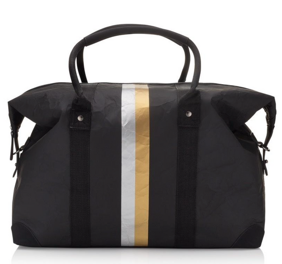 The Weekender - Black with Metallic Double Line