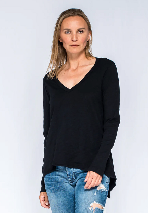 Long Sleeve Deep V Top