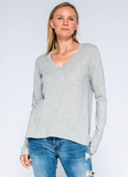 Long Sleeve Deep V Top