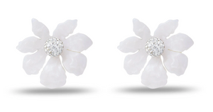 MOTHER OF PEARL WALLFLOWER BUTTON EARRINGS