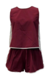 Maroon with White Side Active Tank