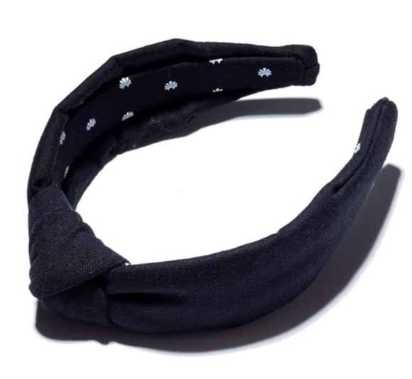 JET BLACK WOVEN KNOTTED HEADBAND