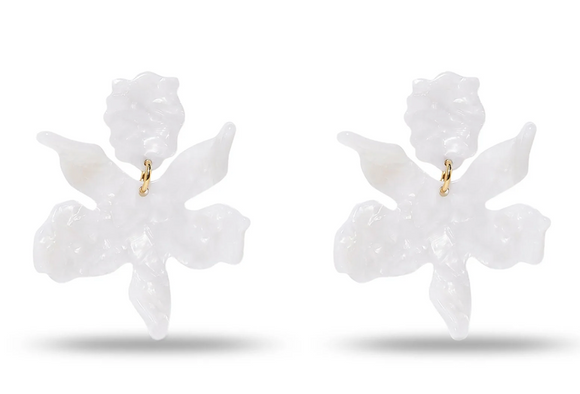 MOTHER OF PEARL SMALL PAPER LILY EARRINGS
