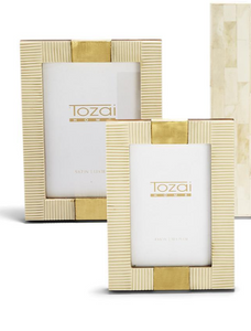 Brass and Beige Photo Frames