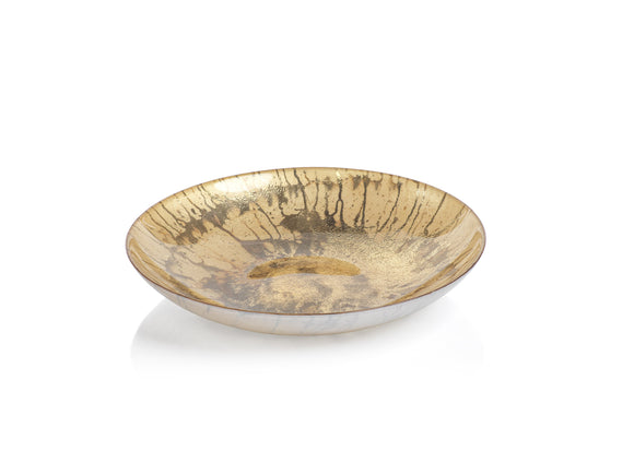 Golden Pearl Metallic Watercolor Serving Bowl-10.75