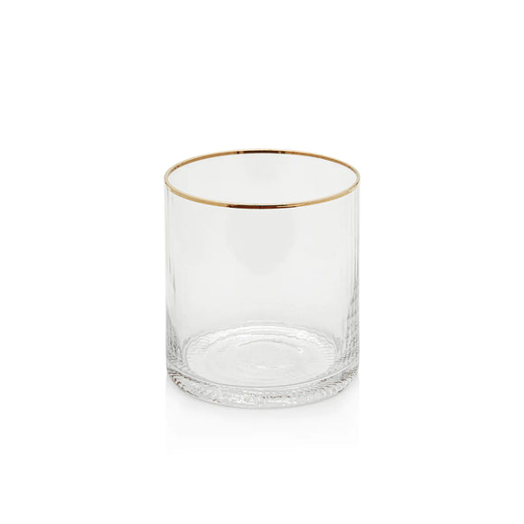 Optic Rocks Glass with Gold Rim