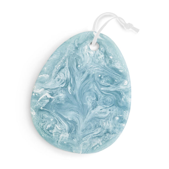 Aqua Swirl Serving Tray (for serving only, not suitable for cutting) - Resin/Leather