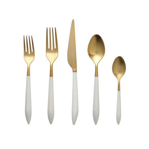 ARES ORO & WHITE FIVE-PIECE PLACE SETTING