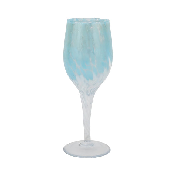 NUVOLA LIGHT BLUE AND WHITE WINE GLASS