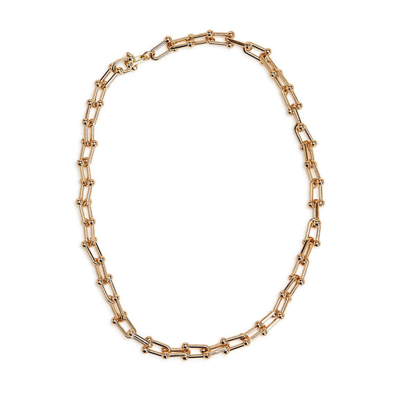 Gold Plated Brass Chain Necklace with Seamless Clasp