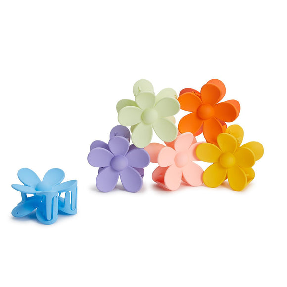 Full Bloom Floral Shaped Matte Finish Claw Clip