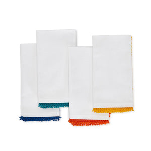 Color Play Set of 4 Lace Crotchet Trimmed Napkins - Cotton