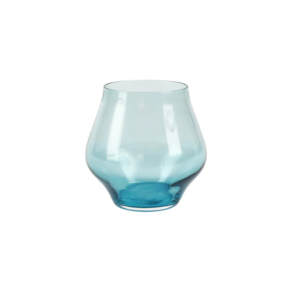 CONTESSA STEMLESS WINE GLASS - TEAL