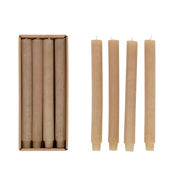 Unscented Pleated Taper Candles in Box, Set of 12