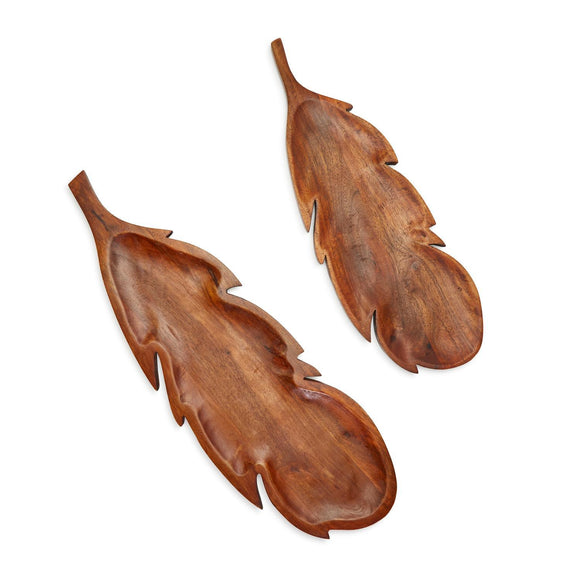 Feather Set of 2 Hand-Crafted Charcuterie Serving Boards