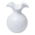 HIBISCUS GLASS WHITE MEDIUM FLUTED VASE