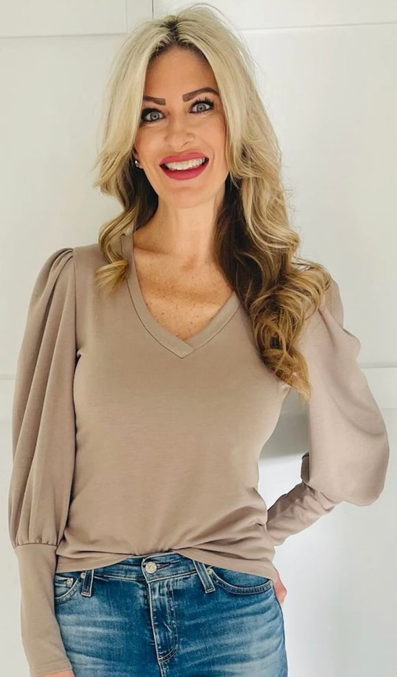 Taupe Finley Top