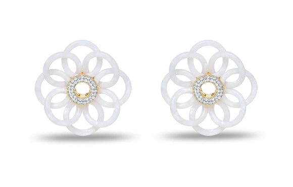 MOTHER OF PEARL MARIGOLD EARRINGS