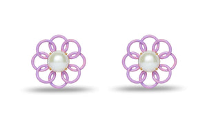LILAC MARIGOLD BUTTON EARRINGS