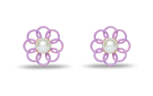 LILAC MARIGOLD BUTTON EARRINGS