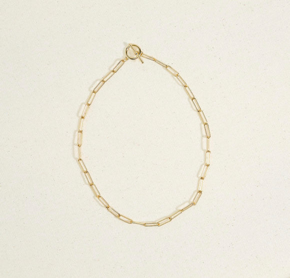 18K Gold plated Paper Clip Necklace