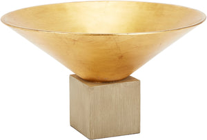 Taylor Gold Display Bowl on Gray Pedestal