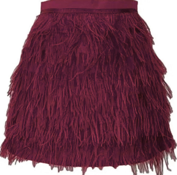 Maroon Feather Skirt
