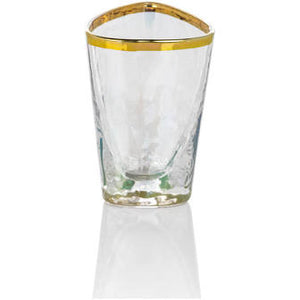 Aperitivo Triangular Shot Glass - Clear w/ Gold Rim,