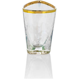 Aperitivo Triangular Shot Glass - Clear w/ Gold Rim,