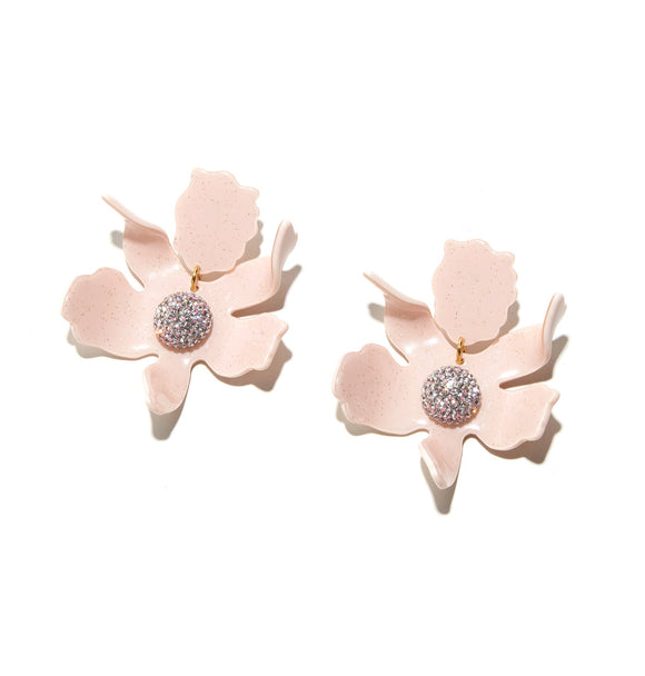 BLUSH SPARKLE CRYSTAL LILY EARRINGS