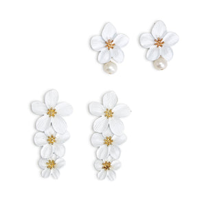 Lily Inspired Statement Earrings Assorted 2 Sizes - Metal