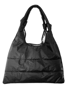 Love Me "Knot" Puffer Purse Tote in Shimmer Black